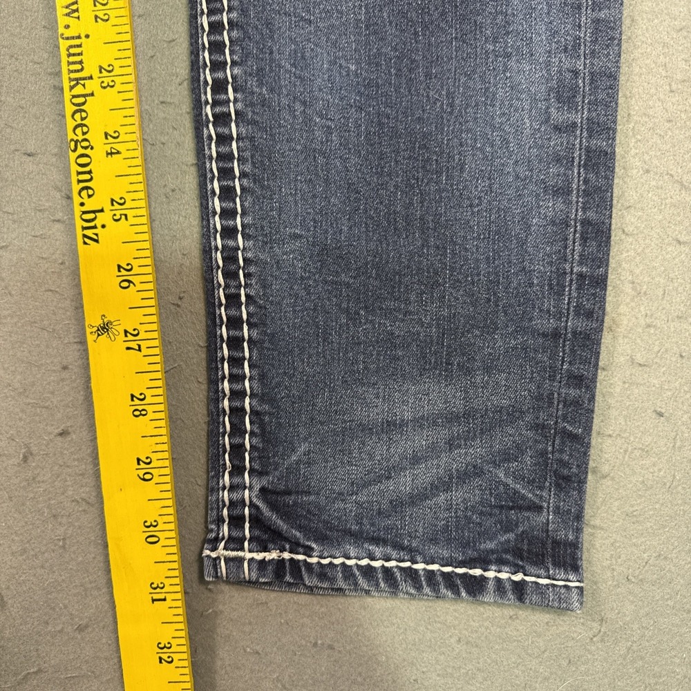 Rock Revival Abree Easy Skinny Jeans womens 33x31 THICK STITCH WHISKERING - Picture 6 of 10